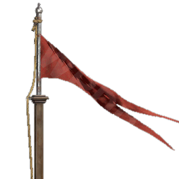 Elegant Red Flagpole