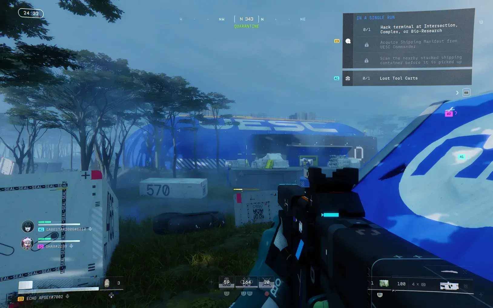 Marathon PvP firefight between multiple Runner teams