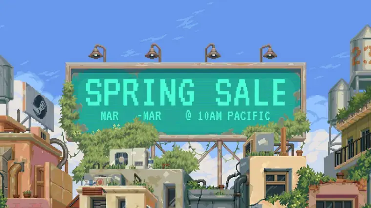 Steam Spring Sale 2026 promotional banner with Steam Deck