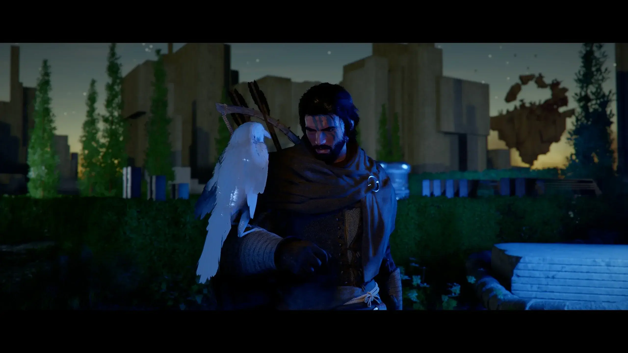 Kliff standing on a cliff overlooking the vast continent of Pywel in Crimson Desert