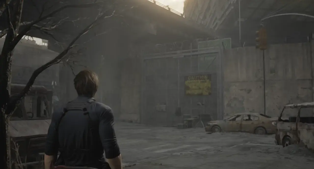 Raccoon City streets at night in Resident Evil Requiem