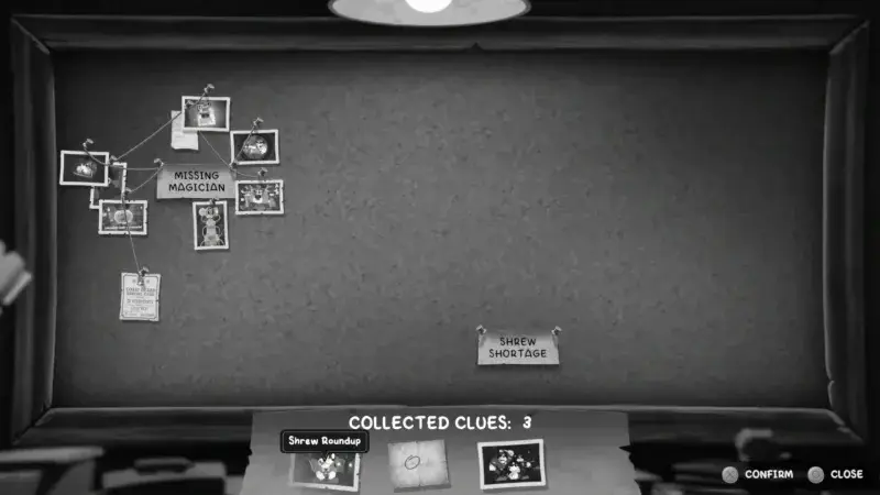 Crime wall - pin your clues