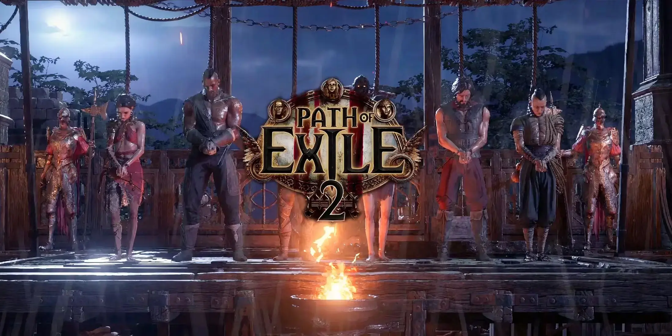 Path of Exile 2 Return of the Ancients key art featuring a giant burning-winged entity