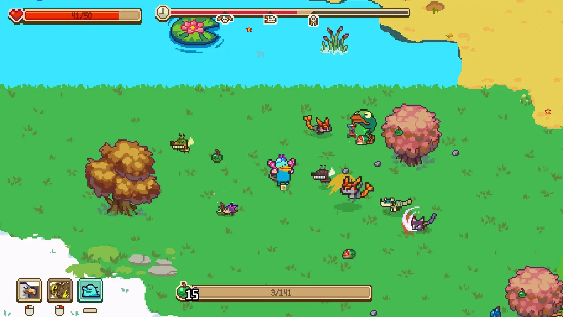 Massive evolved creature in Everything is Crab combat