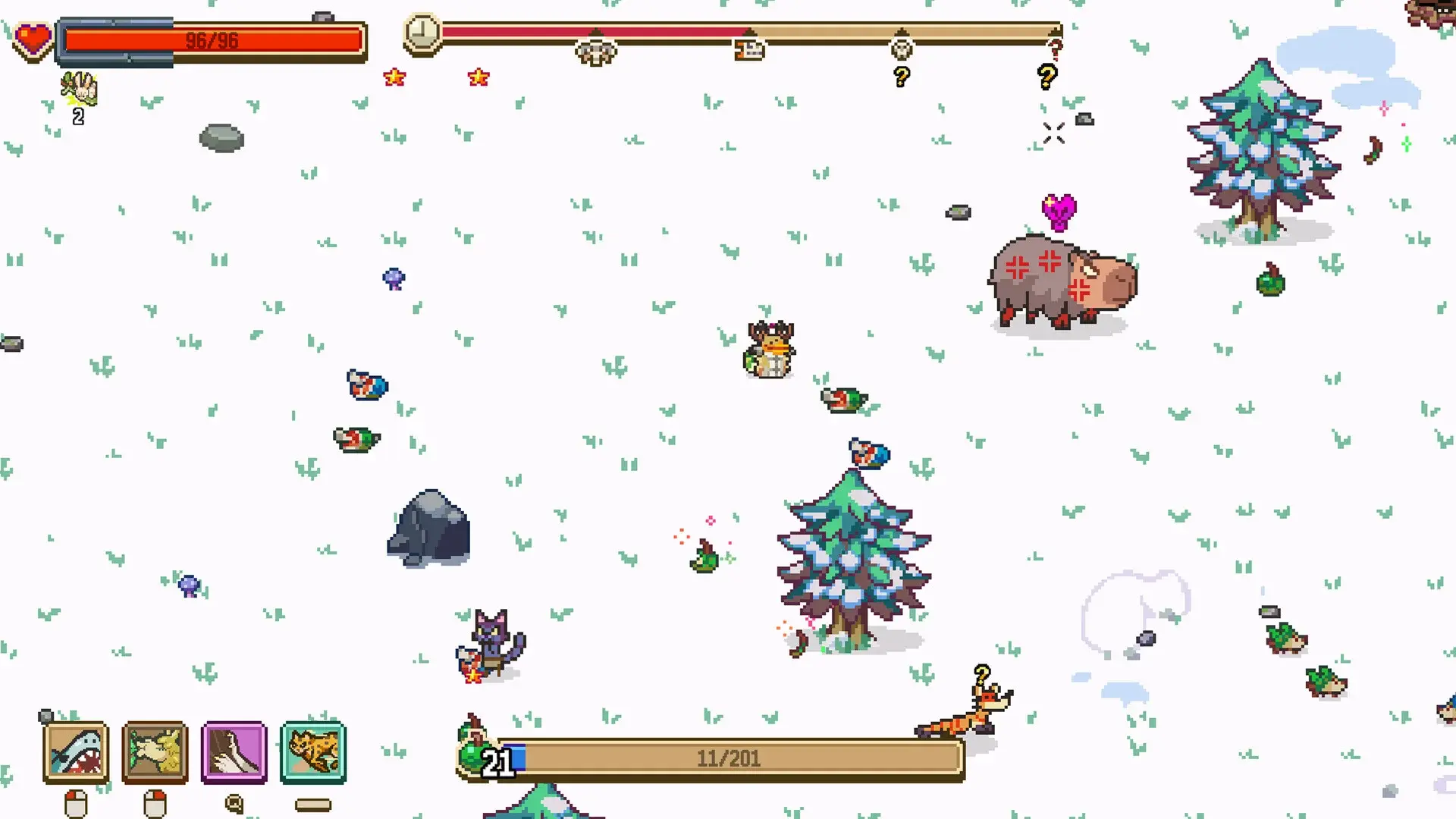 Combat encounter showing swarm pressure