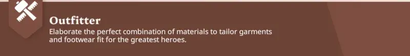 Outfitter profession interface in Farever
