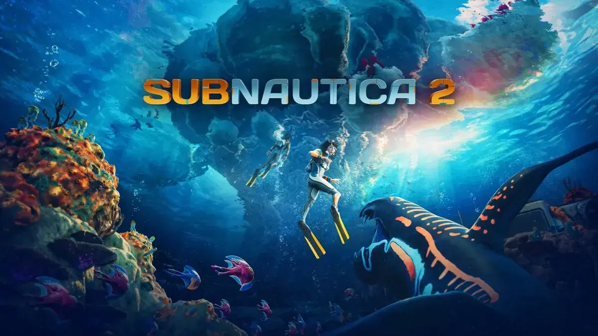 Subnautica 2 base exterior showing modular construction with windows and corridors