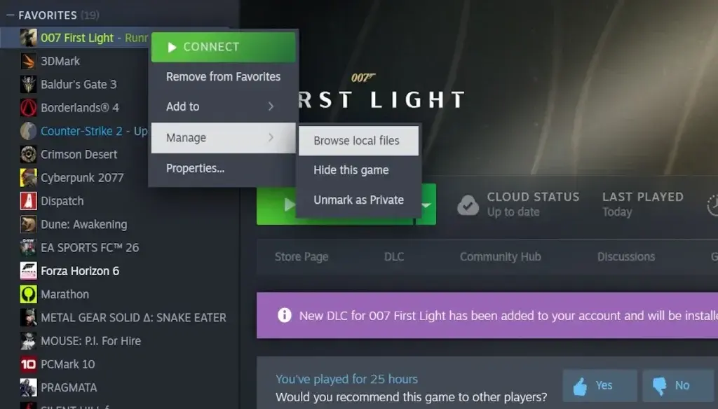 007 First Light executable location in Steam folder