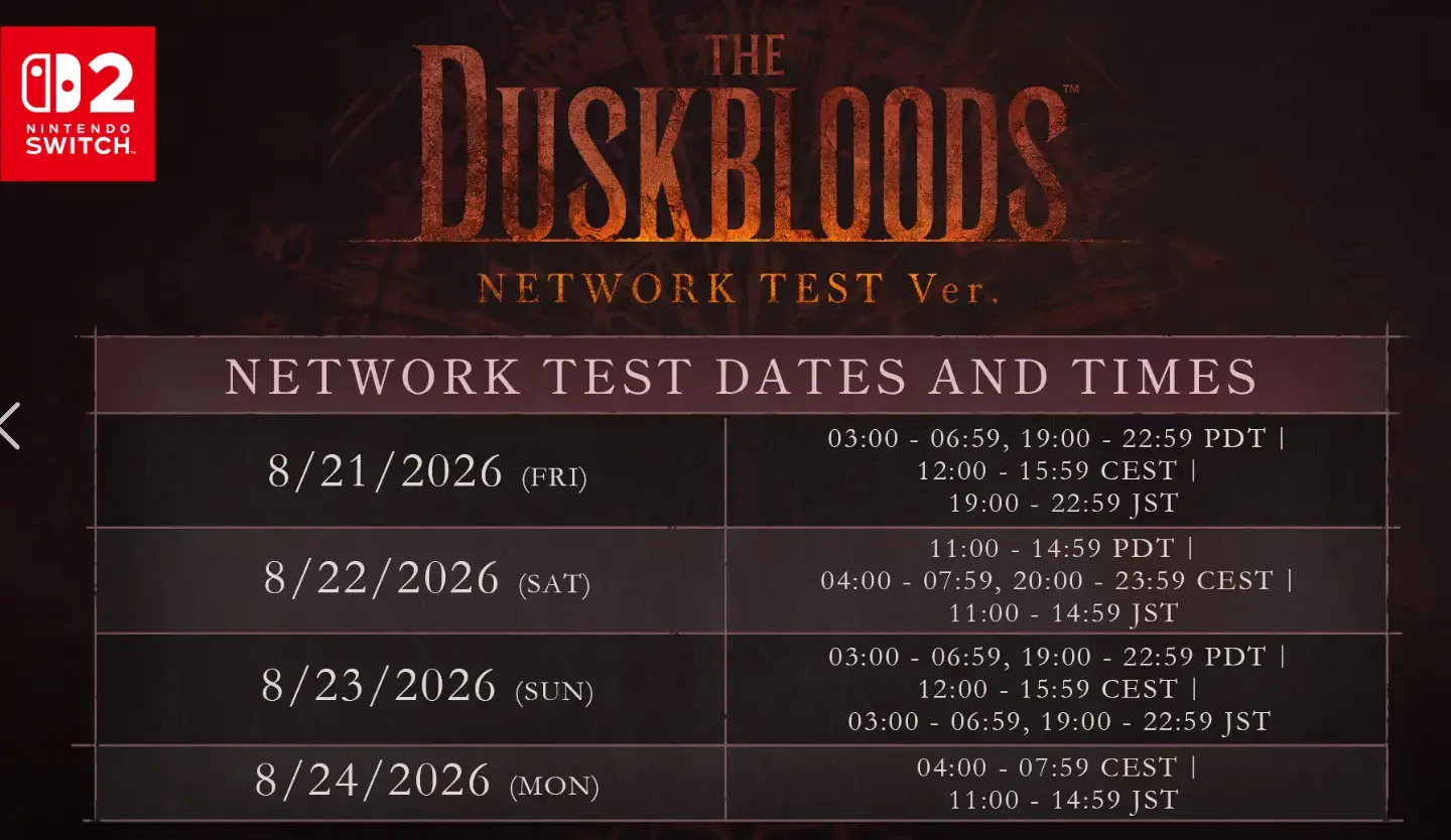Duskbloods Network Test